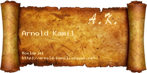 Arnold Kamil névjegykártya